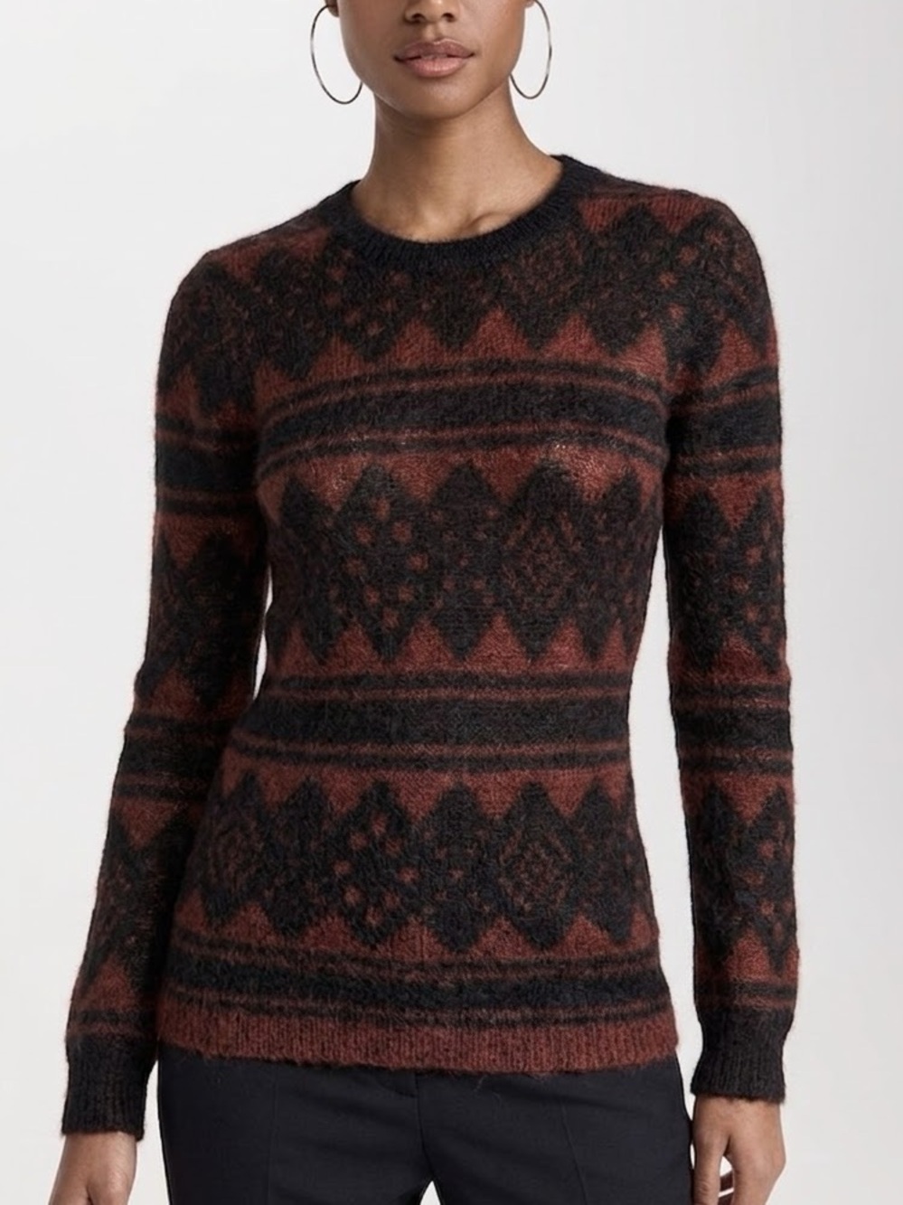 Isabel Marant Étoile Aztec Geometric Mohair Wool Blend Sweater Size XS Crewneck